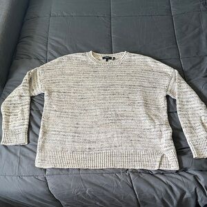 Theory Crewneck Sweater in Light Heathered Cream